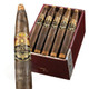 Dolce Vita Cafe Coffee Dark Edition 654 Figurado Cigars 20 Count Box, featuring a set of dark brown cigars with intricate gold and black bandings.