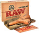 RAW Trident Wooden Cigarette Holder, natural wooden cigarette holder made from authentic natural fibers, with packaging and cloth pouch included.
