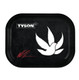 Futurola TYSON 2.0 ROLLING TRAY - PIGEON WHITE, black rolling tray featuring a white pigeon with stylized wings and red eye, black background, and red signature.