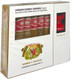Romeo Y Julieta Cigars 1875 Exhibition #3 Cigar Sampler with Cigar Rest, featuring 6 packs of cigars and a metal cigar rest in the packaging.