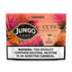 Product Altadis Jungo Leaf Cuts Tobacco Wraps 10/5, packaging with colorful tropical leaves design, indicating peach flavor, 5 wraps per pack, and nicotine warning label.