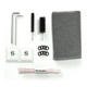 Stündenglass Gravity Infuser, components for assembly including brushes, Allen wrenches, rubber rings, sugar packets, and a cloth bag.