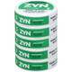 Zyn Nicotine Pouches Spearmint 3 Mg 15/5 Tins, container of five green and white tins of nicotine pouches with spearmint flavor.