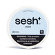 Sesh Tobacco Free Nicotine Pouch Mint 6mg 1/5 Ct Roll, round container of nicotine pouches with a white and light blue design and black text, made in Sweden.