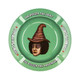 Lion Rolling Circus Round Ashtray 5.5, green ashtray with a witch hat-wearing face illustration and humorous text "The Bigger The Joint, The Bigger The Adventure" around the rim.