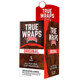 Altadis True Wraps by Backwoods Original Leaf Wraps 16/5, product packaging featuring all-natural leaf wraps in a rectangular box and a hanging display card.