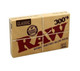 RAW Classic Rolling Papers 300s 1 1/4 20ct/300, natural unrefined rolling paper pack in brown packaging with red RAW logo and product details.