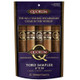 Quorum Toro Cigars Sampler 5ct, box of five cigars with dark brown wrappers and Quorum branding, featuring a purple and gold packaging design.