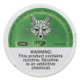 White Fox Nicotine Pouches White Fox Peppered Mint All White Nicotine Pouches 5Pk/20 12mg, round container with green and white packaging featuring a fox illustration and nicotine warning label.