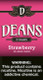 Deans Cigars Deans Large Filtered Cigars Strawberry, product packaging featuring pink background with brand logo and warning label about nicotine content. Deans Cigars Deans Large Filtered Cigars Strawberry, product packaging featuring pink background with brand logo and warning label about nicotine content.