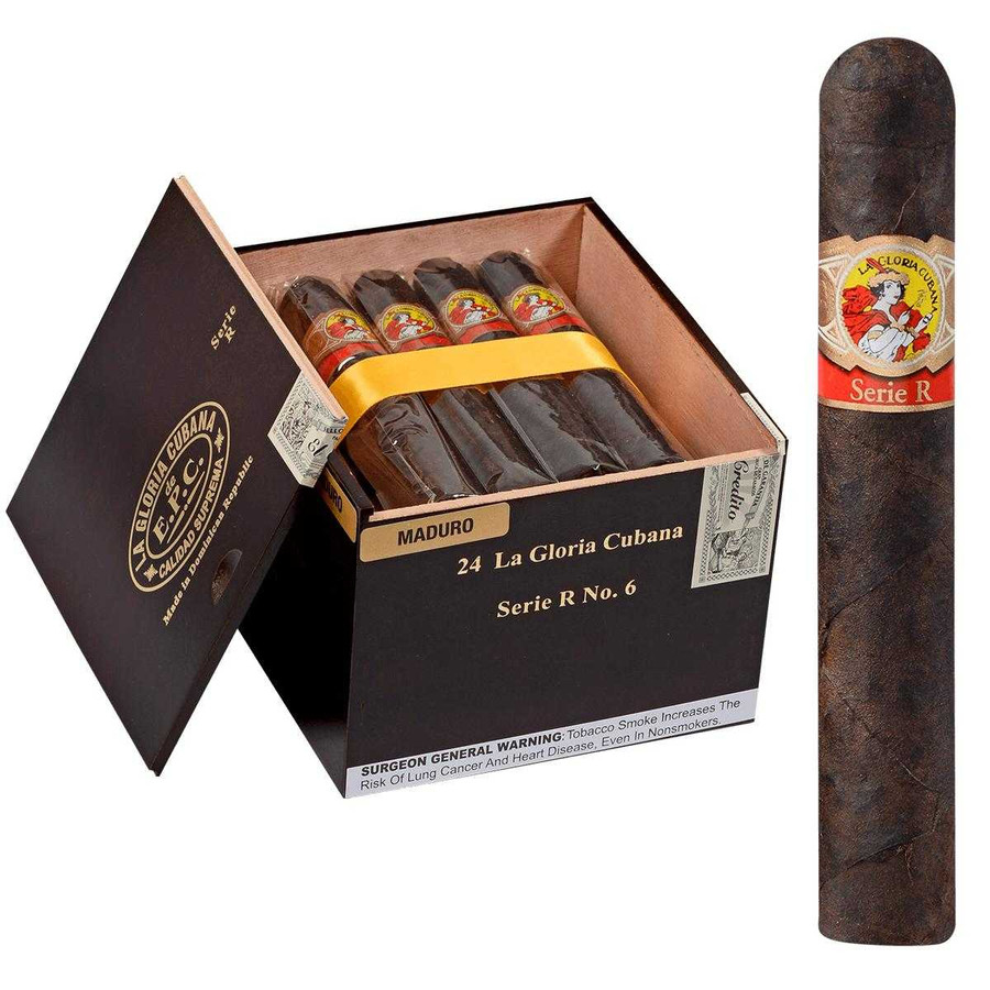 La Gloria Cubana Cigars Serie R No. 6 Maduro (No Cello) 24 Ct. Box 5.88X60