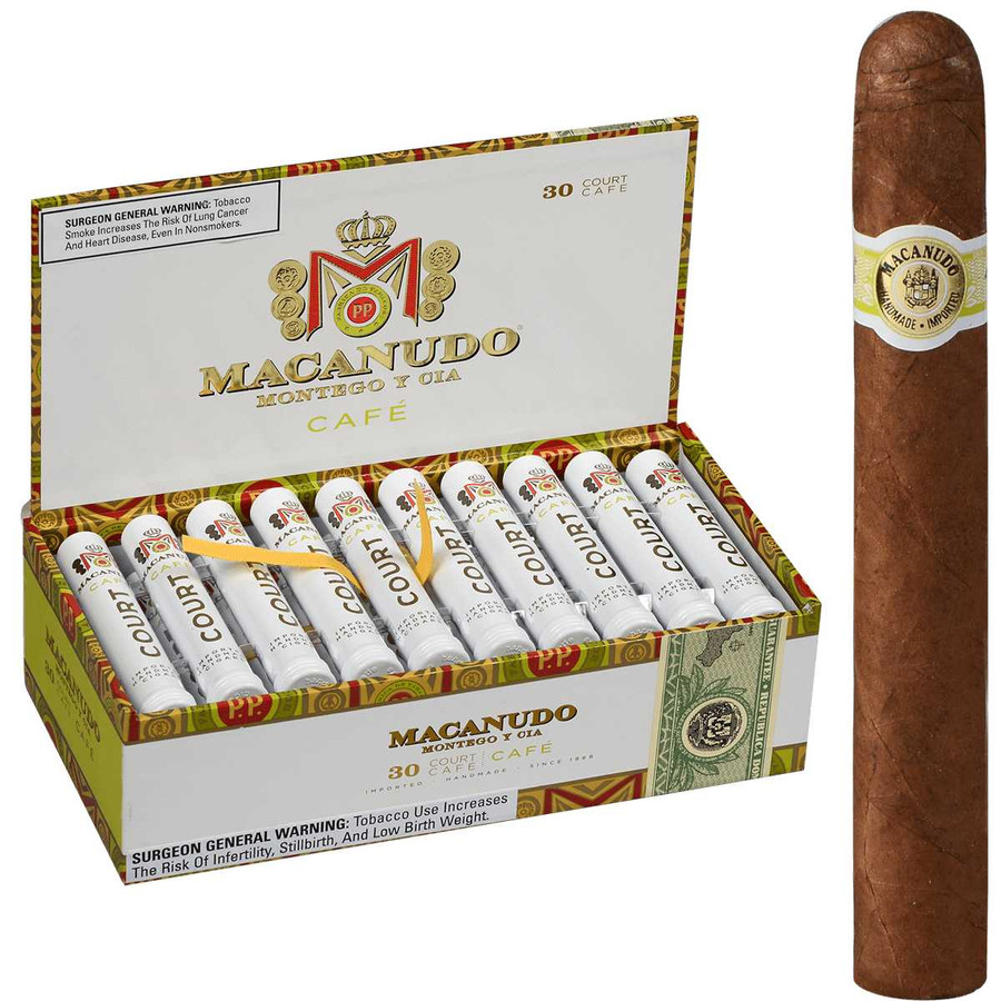 Macanudo Cigars Court Cafe Tubos 30 Ct. Box 4.19X36