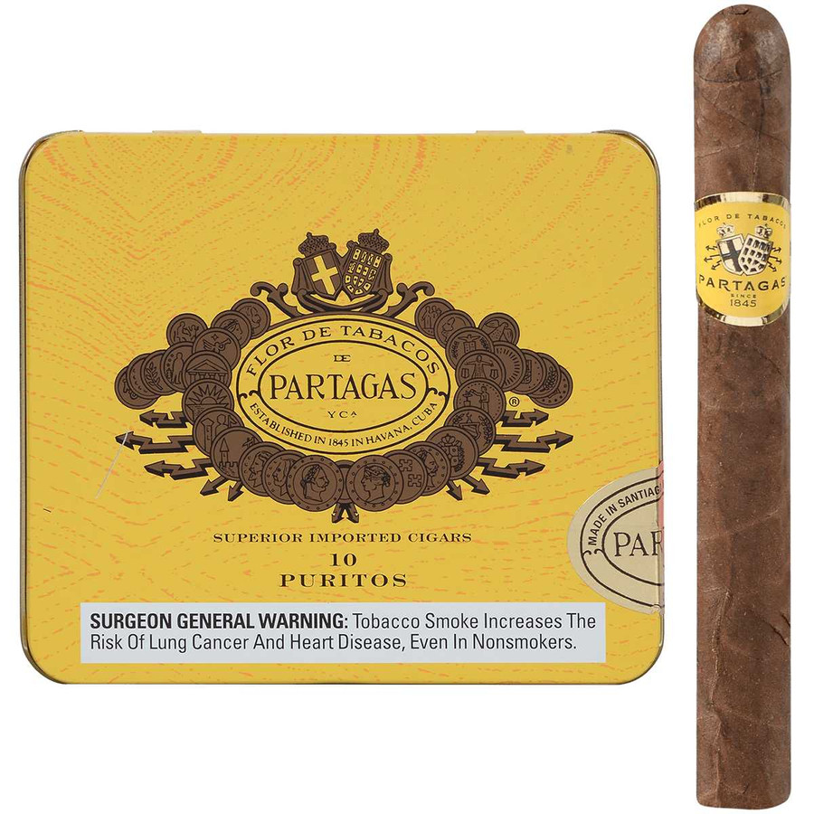 Partagas Cigars Puritos 10/10 Packs 4.19X32