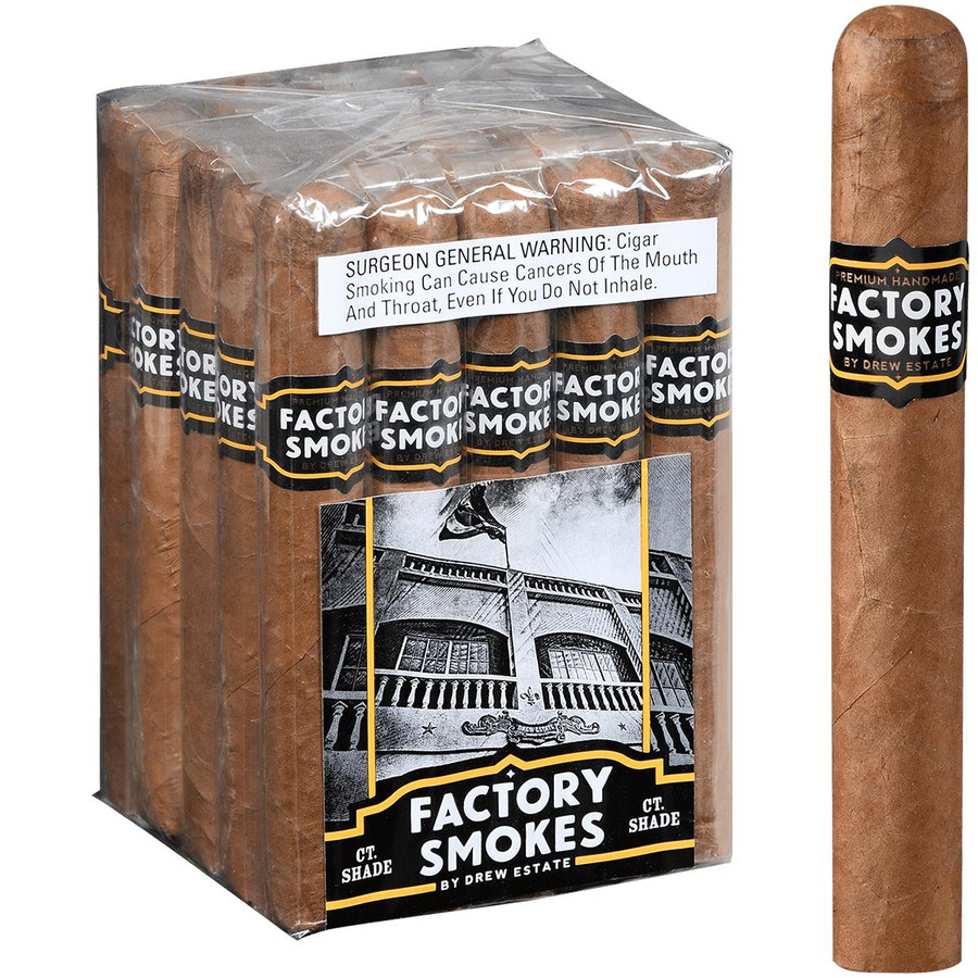 Factory Smokes Cigars Shade Toro 25 Ct. Bundle, 6.00x52, box of cigars with a warning label on the packaging. Factory Smokes Cigars Shade Toro 25 Ct. Bundle, 6.00x52, box of cigars with a warning label on the packaging.