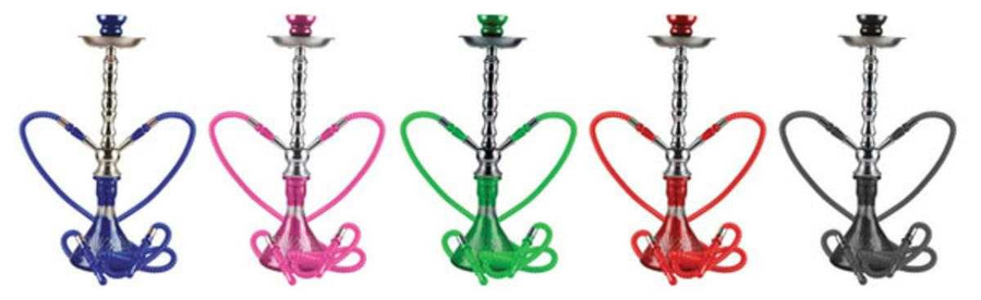 Zelda Premium Hookah Pipe - 20"/2-Hose - Colors Vary