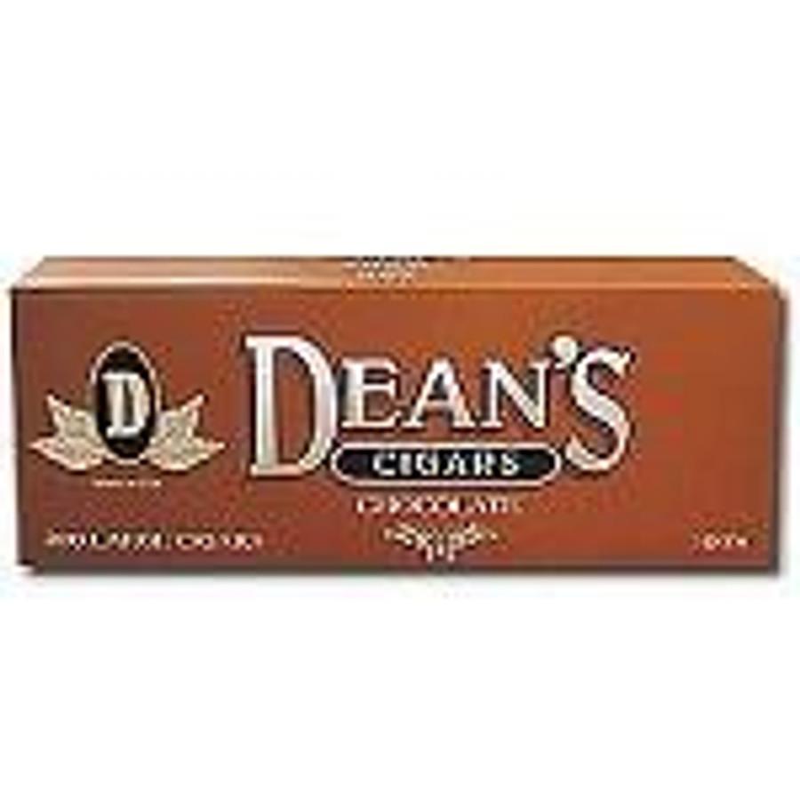 Deans Cigars Deans Large Filtered Cigars Chocolate, packaging of large filtered cigars with chocolate flavor
