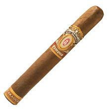 Alec Bradley Cigars Tempus Nicaragua Medius 20Ct. Box, close-up of a single cigar with a gold and red band, showcasing the smooth brown wrapper.