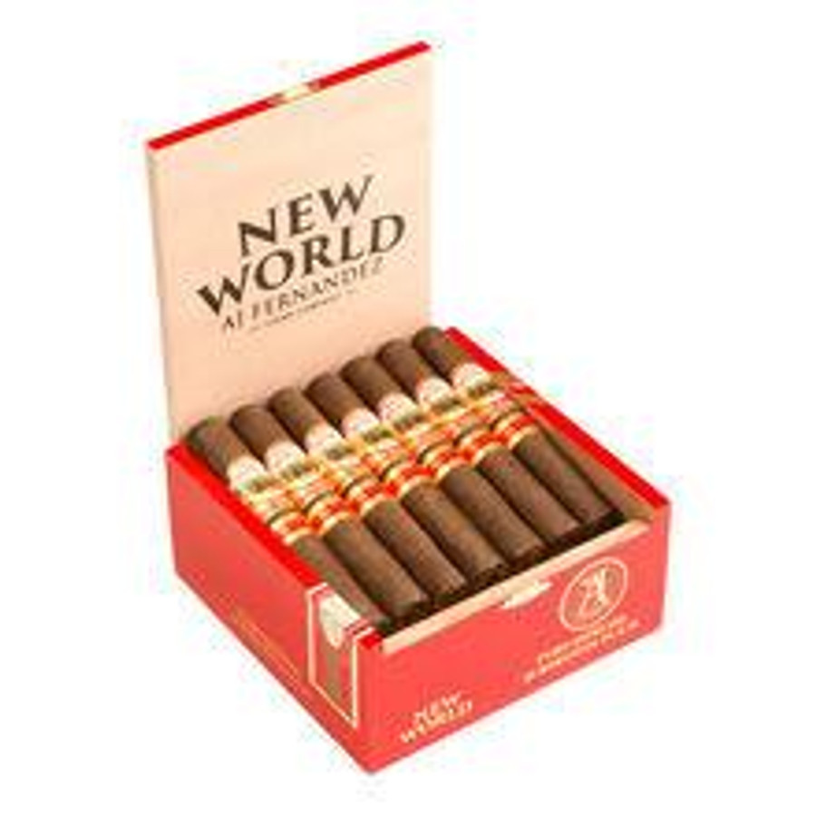 AJ Fernandez New World Puro Especial Cigars, Gordo 20 Count box with cigars neatly arranged inside