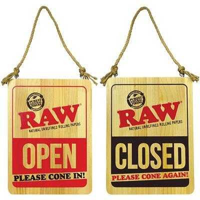 RAW Wood Sign Open Please Come In