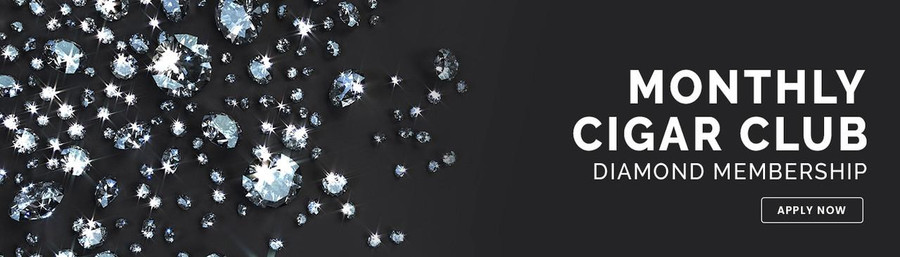 Diamond Level Cigar Club, close-up image of sparkling diamonds on a black background