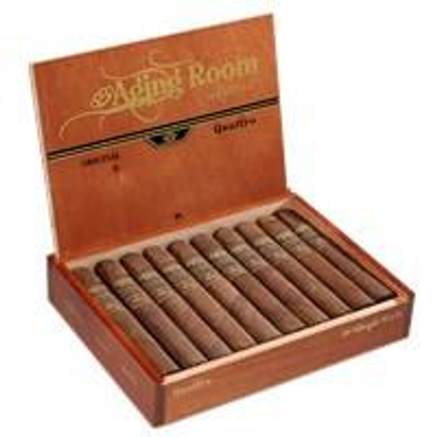 Altadis Aging Room Quattro Original Vibrato Cigars 20Ct. Box, open wooden cigar box displaying 20 cigars inside. Altadis Aging Room Quattro Original Vibrato Cigars 20Ct. Box, open wooden cigar box displaying 20 cigars inside.