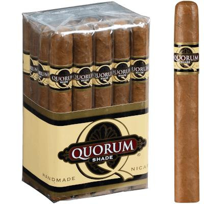 Quorum Shade Corona Cigars 20 Ct. Bundle, pack of 20 cigars with a single cigar displayed next to the bundle showing the label and size.