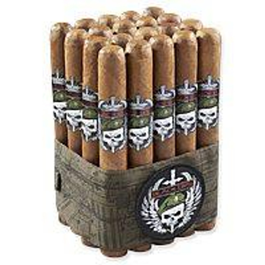 Black Ops Habano Toro Cigars Pack of 20, showing a box of 20 cigars with black, brown, and white bands featuring the Black Ops logo, arranged in a square shape.