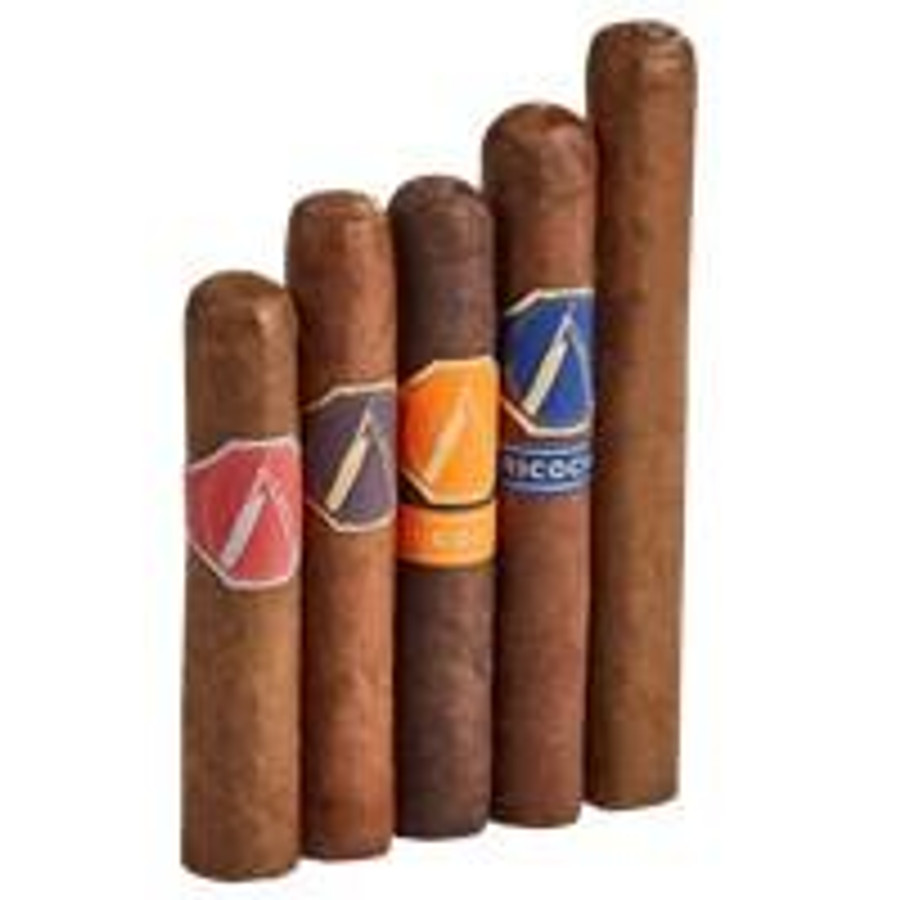 La Barba Cigar Sampler 5Ct, set of five cigars with varying sizes and colorful bands