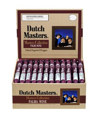 Altadis Dutch Masters Palma Wine Cigars Box, a cardboard box containing multiple Palma Wine cigars with a Design featuring a group of people enjoying wine, designed for premium cigar enthusiasts.