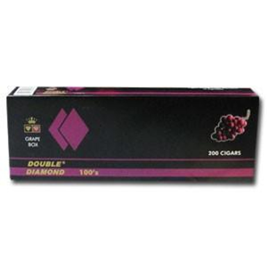 Pace Tobacco Double Diamond Filtered Cigars Grape, black packaging box with purple diamond logo and grape imagery.
