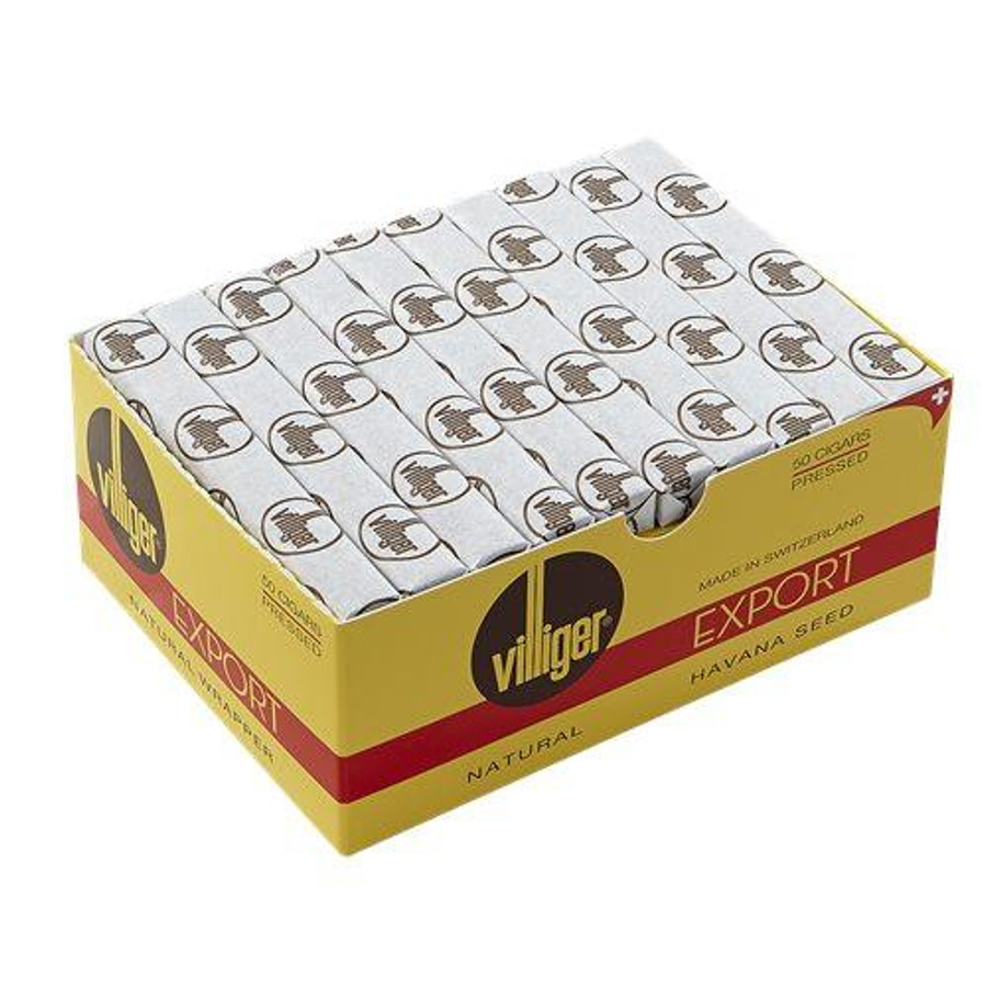Villiger Export Cigars, box of 50 pressed Havana seed cigars.