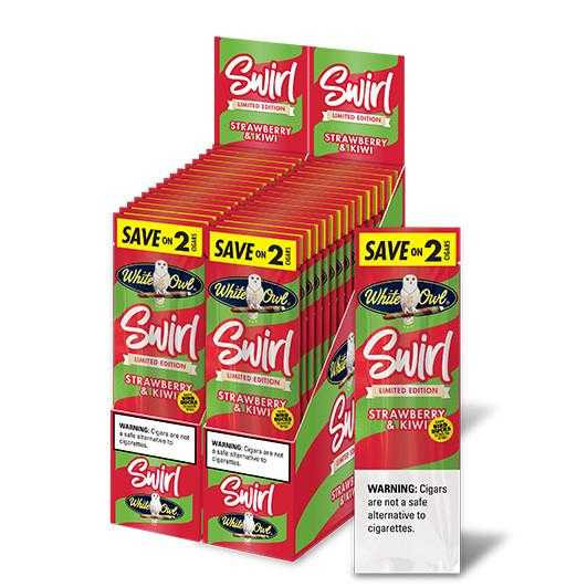 White Owl Cigarillos Swirl Strawberry Kiwi 30 Pouches of 2