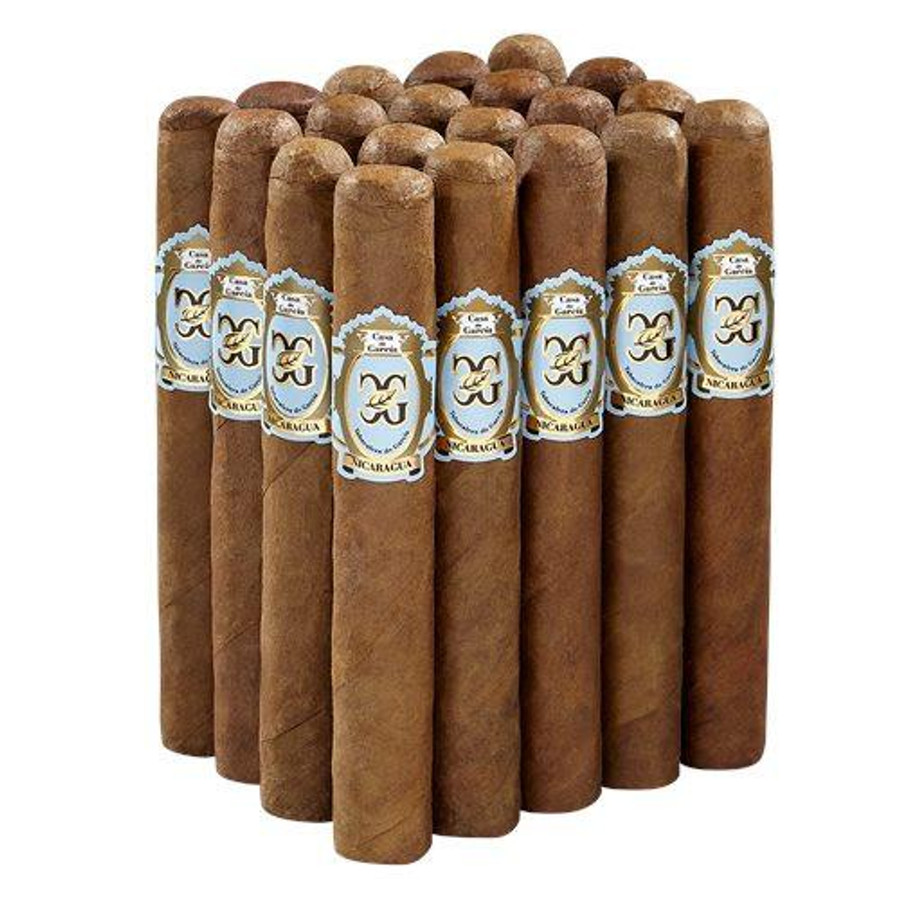 Casa de Garcia Nicaragua Toro Cigars 20Ct. Pack, a collection of 20 premium cigars with brown wrappers and blue and white labels.