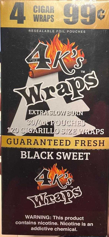 4 Kings Wraps 30/4 Pouches Black Sweet