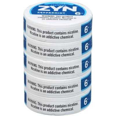 Zyn Nicotine Pouches Peppermint 6 Mg 15/5 Tins