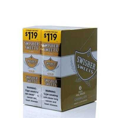 Swisher Sweets Cigarillos Gold 30 Pouches of 2