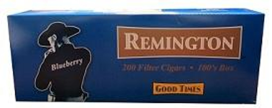 Remington Filtered Cigars Blueberry, image of the product packaging in blue with the Remington logo and Blueberry flavor indication