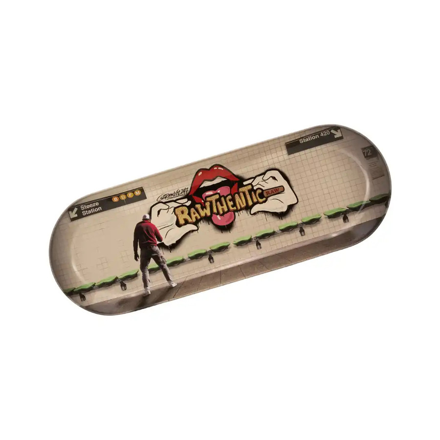 RAW Metal Skate NY Graffiti Rolling Tray