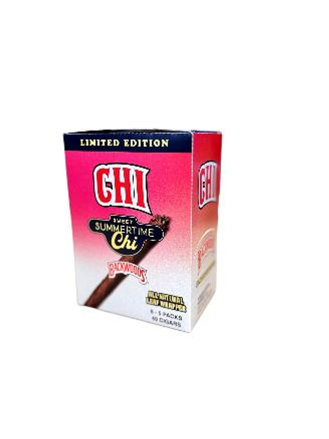 Altadis Backwoods CHI Sweet SummerTime Chi Limited Edition Cigars 8/5Ct, colorful cigar box packaging with SummerTime Chi branding and limited edition label.