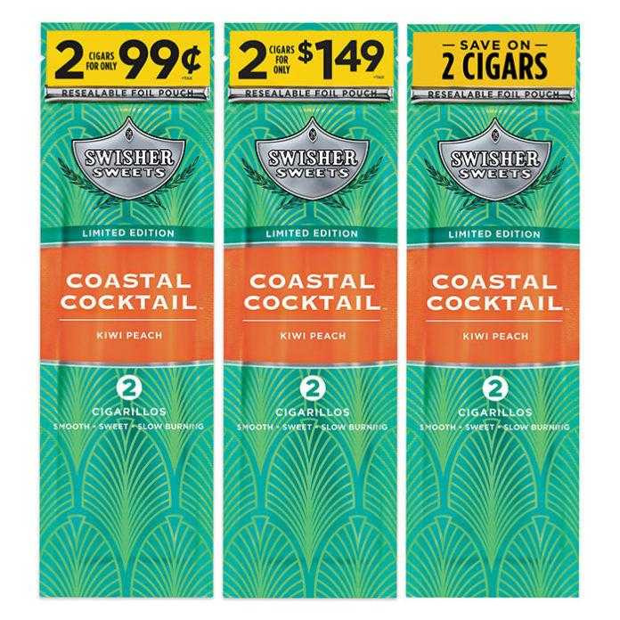 Swisher Sweets Cigarillos Foil Coastal Cocktail 30 Pouches of 2