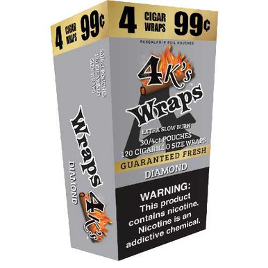 4 Kings Wraps 30/4 Pouches Diamond – Premium Dominican Cigarillos