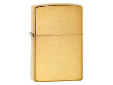 Zippo Solid Brass Plain Brushed Brass Lighter