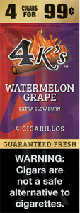 4 Kings Cigars Watermelon Grape 15 Pouches of 4 — delightful sweet Dominican cigarillos