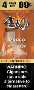 4 Kings Cigars Mango 15 Pouches of 4 tropical flavored cigarillos