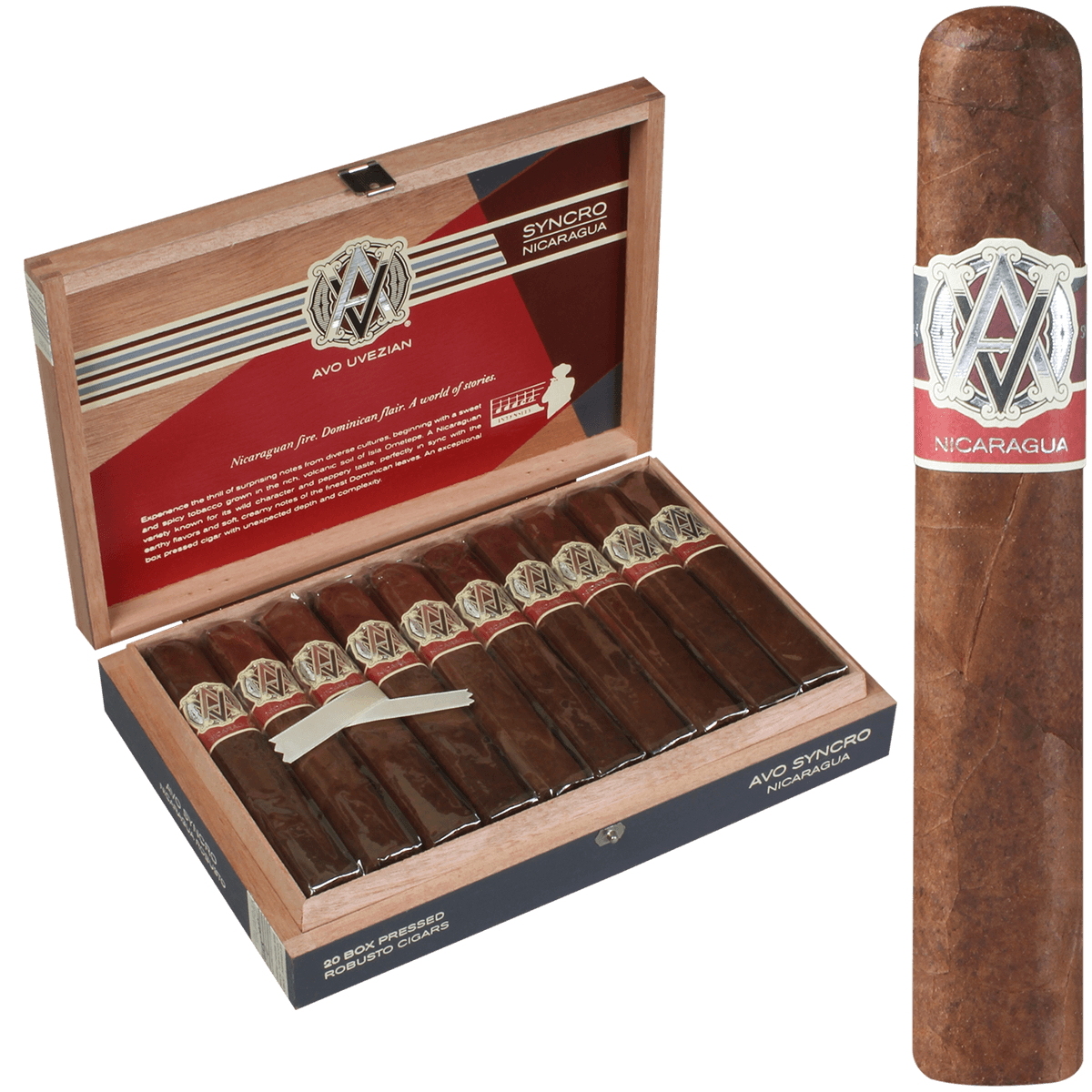 AVO Cigars Syncro Nicaragua Robusto 20 Ct. Box 5.00X50