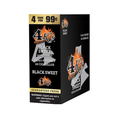 4 Kings Cigars Black Sweet 15 Pouches of 4 watermelon flavored cigarillos