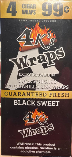 4 Kings Wraps 30/4 Pouches Black Sweet cigar review and tasting notes