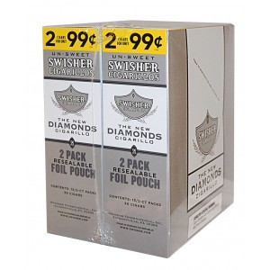 Swisher Sweets Cigarillos Foil Diamonds 30 Pouches of 2