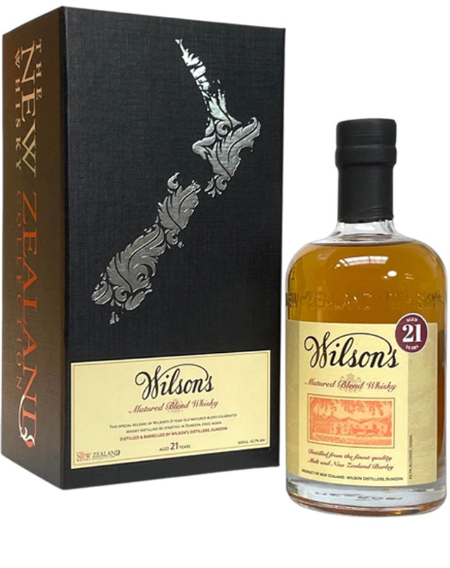 NZ Whisky Wilson’s 21 yr old Matured Blend (500mls)