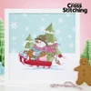 Snowflake Scene on Aqua Sky Cross Stitch Fabric